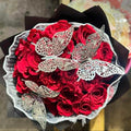 Red Rose Bouquet with Decorative Butterflies